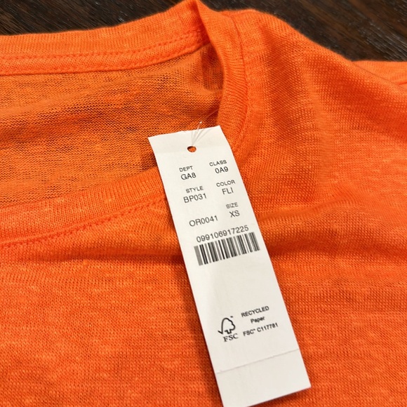 J Crew Linen Rolled-Cuff  Crewneck T-Shirt - Picture 4 of 5